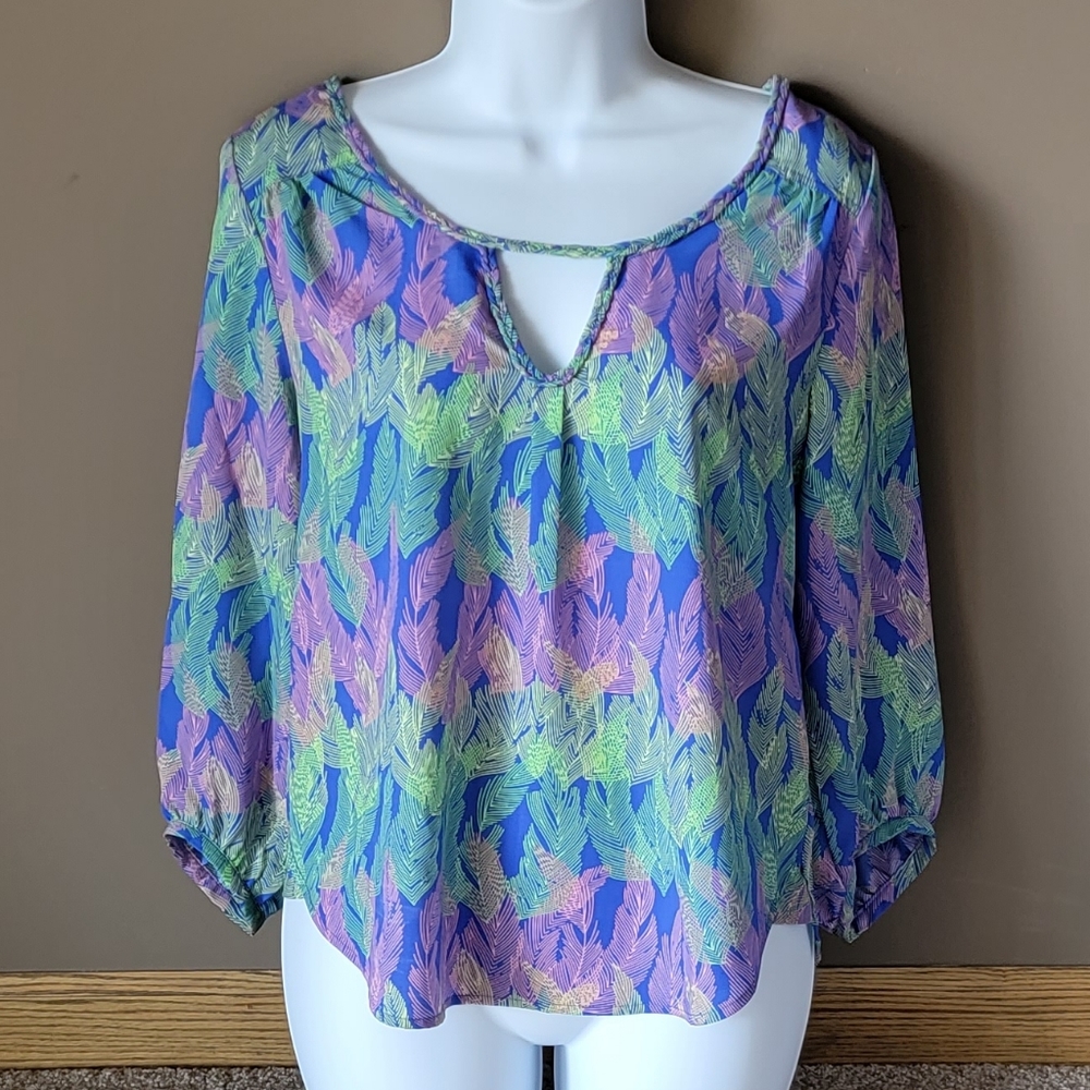American Eagle Bright Colorful Vacation Blouse Size XS